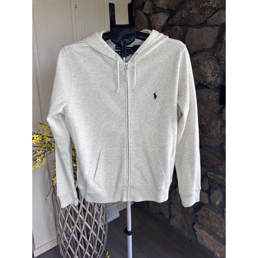 NWT Ralph Lauren Sport Full-Zip Hoodie XL Oatmeal Heather Brown Pony Classic